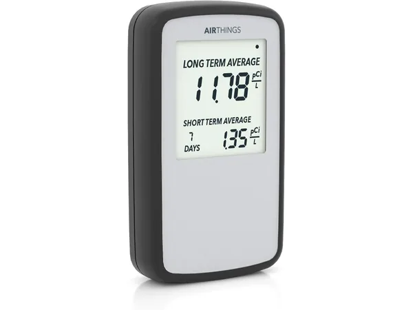 Airthings Corentium Home 223 digital radon detector, front view