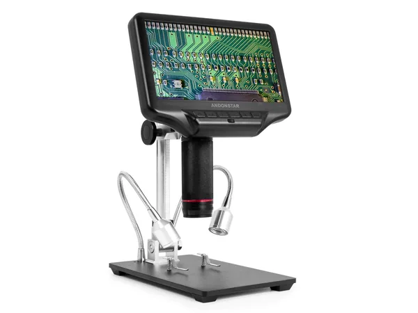 Andonstar AD407 digital microscope with 7-inch display and metal stand