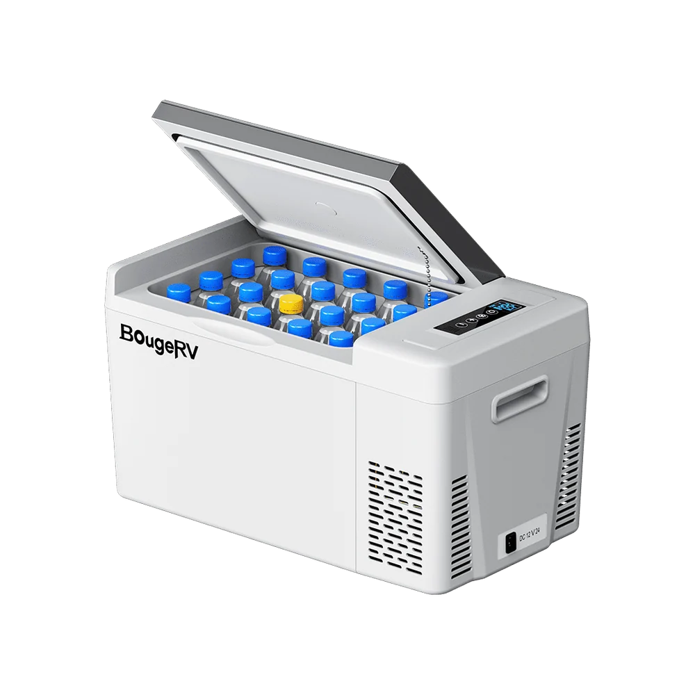 BougeRV CR22 23-quart portable refrigerator with its lid open