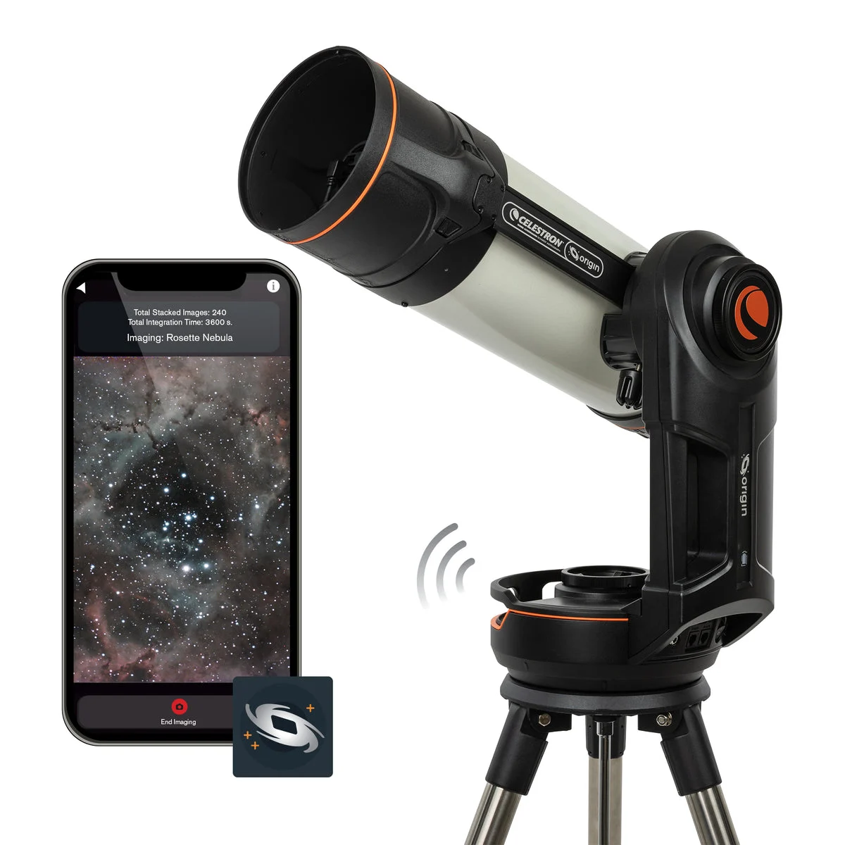 Celestron Origin smart telescope and app-controlled live image