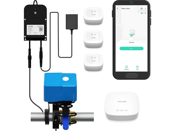 YoLink Valve Controller 2 and Bulldog starter kit with hub and leak sensors